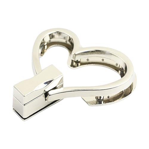 FOLODA Herzformbeutel Verriegelungsverschluss Metall Schnallen Leicht Zu Bedienende Geldbörse Verschlüsse Für Umhängetaschen Handtasche Herz Formverschluss Drehen Schnallen Metallzubehör von FOLODA