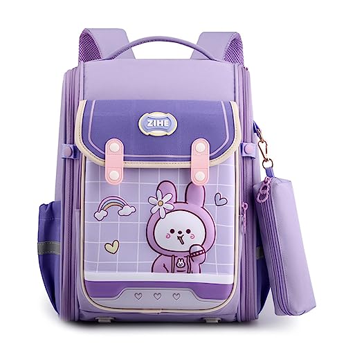 Kids 'Schooltasche Mit Niedlichen Cartoon Druck Geräumiger Leichter Rucksack Von Heavy Books Ergonomic Design Double Umhängetasche von FOLODA