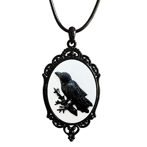 FOLODA Krähen Anhänger Halsketten Spitze Oval Charm Schlangekette Kette Gothic Raven Schmuck Raven Halskette Halskette Kette Crow Anhänger FOLODA Krähen Anhänger Halsketten Spitze Oval Charm Schlangekette Kette Gothic Raven Schmuck Raven Halskette Halskette Kette Crow Anhänger von FOLODA
