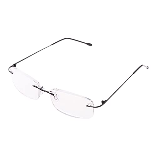 FOLODA Lesebrille, Herren Titanlegierung ohne Rand Lesebrille Rahmenlose Faltbrille Presbyopie Brillen + 1.0 + 1.5 + 2.0 + 2.5 + 3.0 + 3.5 von FOLODA