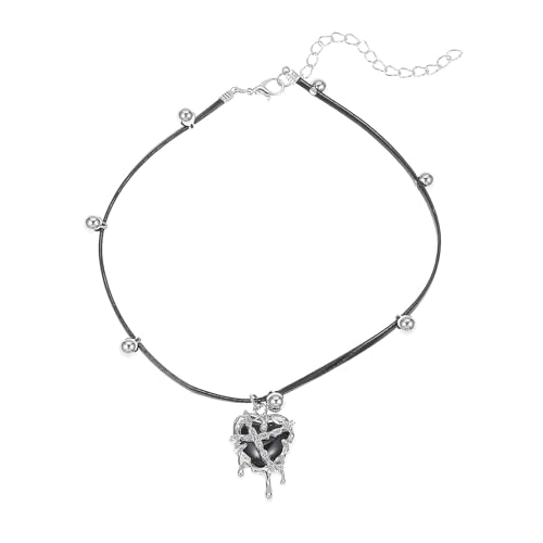 FOLODA Mode Herzförmige Halskette Schöne Herzförmige Anhänger Halskette Augenfangen Colarbone Kette Accessoire Täglicher Kette von FOLODA