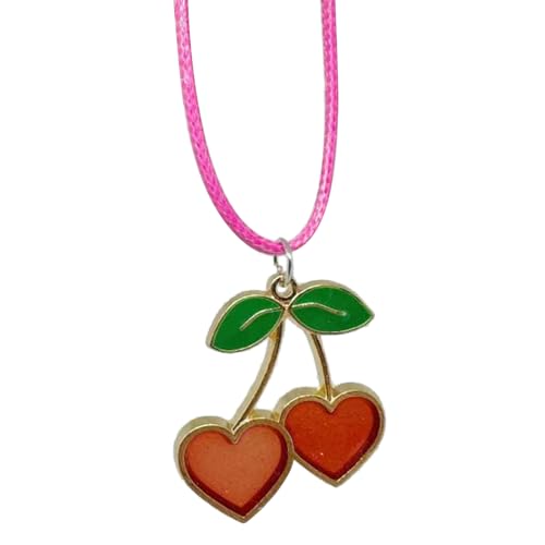 FOLODA Mode Red Choker Halskette Süße Früchte Charm Anhänger Schlangeschlag Kette Wachs Seil Ästhetische Halsketten Party Geburtstag Halskette von FOLODA