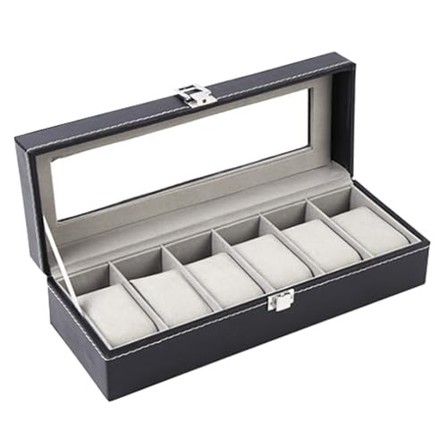 FOLODA Multifunktional 6 Slot Leder Showcase Watch Organizer Hülle Zum Geburtstag Valentinstag Hochzeit Weihnachten Neujahrs Uhr Ausstellungshalter von FOLODA