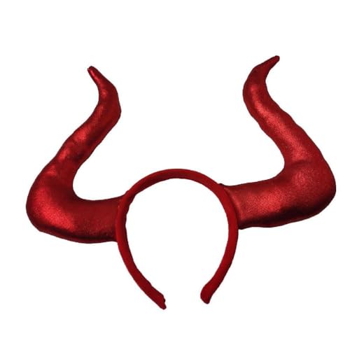 FOLODA Ochsenhorn Stirnbänder Halloween Haarbänder Cosplay Haar Hoop Stirnbänder Festival Party Haarschmuck Für Mädchen Horn Haar Hoop von FOLODA