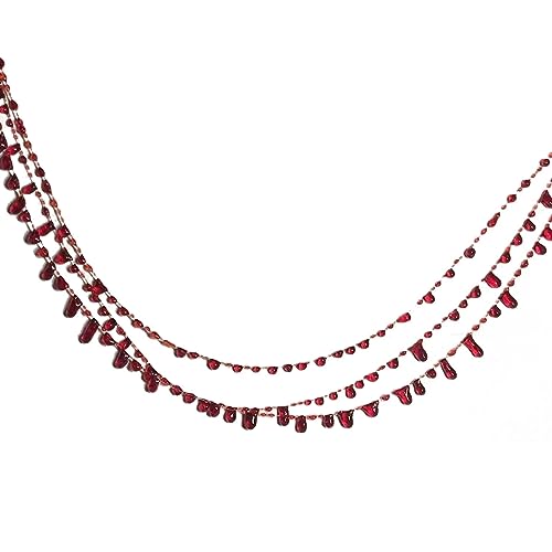 FOLODA Rotharz Blutropfen Halskette Einzigartiger Rotes Harz Anhänger Schlangekette Kette Muiltfunktion Bloody Tröpfchen Chokers Halskette Geschenk Blutabfall Schmuck Minimalist von FOLODA