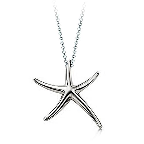 FOLODA Seesterne Anhänger Halskette Seestarfish Anhänger Halshöhe Legierungsmaterial Halshals Juwely Party Schmuck Beach Geschenk Für Mädchen Ozeanmotiv von FOLODA
