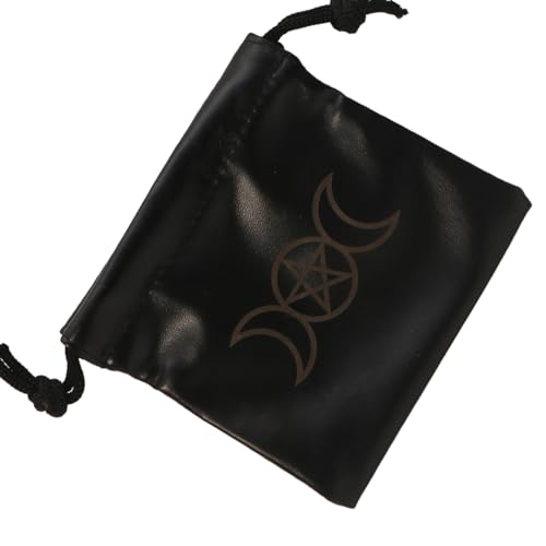 FOLODA Tasche mit Kordelzug, PU-Leder, für Schmuck, Würfel, Brettspiel, Karten, Hochzeit, Geschenke, Verpackung, Tarot-Aufbewahrungstasche, Leder-Tarot-Kartentasche, A001 von FOLODA