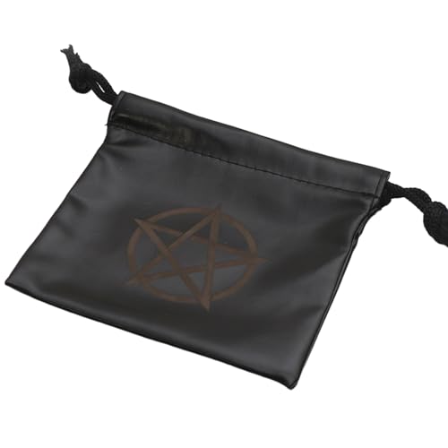 FOLODA Tasche mit Kordelzug, PU-Leder, für Schmuck, Würfel, Brettspiel, Karten, Hochzeit, Geschenke, Verpackung, Tarot-Aufbewahrungstasche, Leder-Tarot-Kartentasche, A002 von FOLODA