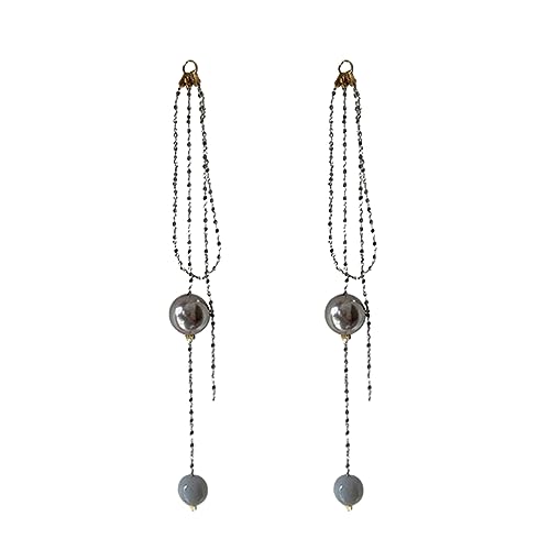 FOLODA Trend Blue Rosenblüten Anhänger Colarmbone Kette Temperament Einfach Verstellbarer Nackenketten Asymmetrische Ohrringe Verstellbares Schlüsselbein von FOLODA