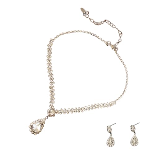FOLODA Wassertropfen/Quasten Bridal Schmuck Set Bunte Strasssteine Halskette Und Ohrringe Für Hochzeit von FOLODA