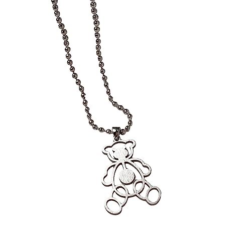 FOLODA Weibliche Trend Nische Net Rotes Runde Perlenkette Cartoon Bären Halskette Einfaches Temperament Kaltes Halskette Runde Perlenkette von FOLODA