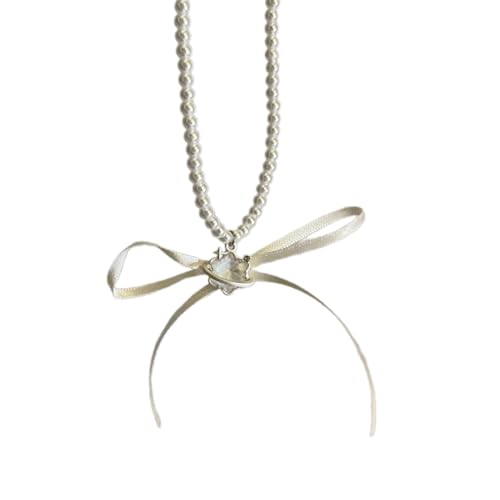 FOLODA Women Neckketten/Ohrringe Handgefertigt Bowknot Anhänger Choker Süßes Flexible Bogenschlangeketten Ketten Butterfly Knoten Halshöhe Erschwingliche Mode Accessoire von FOLODA