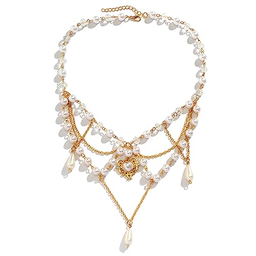 FOLODA Zarte Erdbeer Schmetterling Herz Anhänger Halskette Süße Schicht Imitation Perle CHOKER BLUCKILE Kette Schmuck Geschenk Glas Perlen Halskette Statement Statement von FOLODA