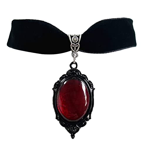 Gothic Crystal Charm Halskette Für Frauen Mode Hip Hop Punkschmuck Hexenzubehör Schwarzer Samt Kristall Anhänger Choker Anhänger Choker Halskette Kostüm Schmuck Für Frauen Männer Velvet Charme von FOLODA