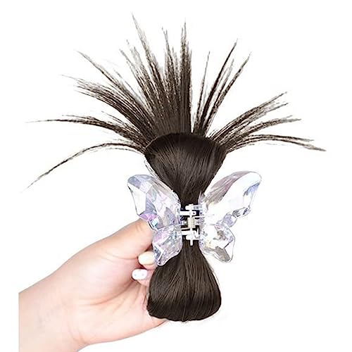 Haarklammer mit Haaren für Damen, Schmetterlings-Haarspangen, schöne starke Halterung, Haarstyling-Zubehör, Haarklammer für Damen, bunt von FOLODA