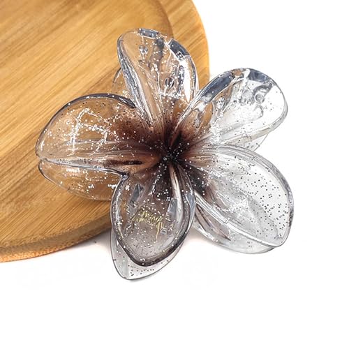 Haarklammern für Mädchen, transparent, Blume, Haifischclip, Kieferklemme, rutschfest, Haarspangen, Haarschmuck, transparente Blume, Haarschmuck für Damen von FOLODA