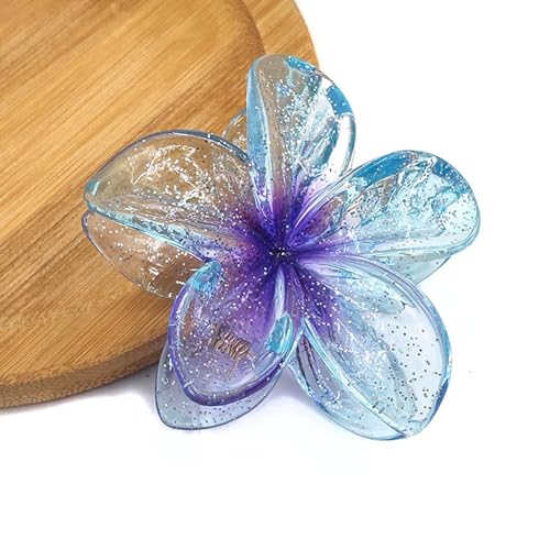 Haarklammern für Mädchen, transparent, Blume, Haifischclip, Kieferklemme, rutschfest, Haarspangen, Haarschmuck, transparente Blume, Haarschmuck für Damen von FOLODA