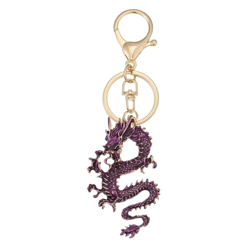 Heckerfassende Schlüsselbund Buntes Kristall Anhänger Keyring Chinesische Drachenschlüsselketten Tragbares Schlüsselrings Accessoire Für Frauen von FOLODA