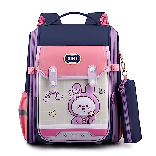 Kids 'Schooltasche Mit Niedlichen Cartoon Druck Geräumiger Leichter Rucksack Von Heavy Books Ergonomic Design Double Umhängetasche von FOLODA