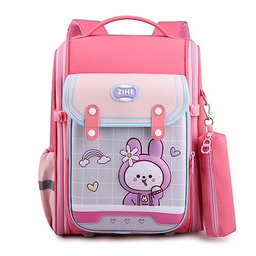 Kids 'Schooltasche Mit Niedlichen Cartoon Druck Geräumiger Leichter Rucksack Von Heavy Books Ergonomic Design Double Umhängetasche von FOLODA