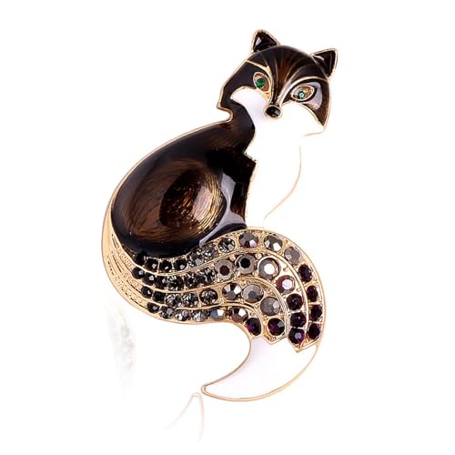 Kreative Füchse Brosche Schmuck Mit Strassschwanz Für Stilvolle Frauen Und Mädchen Tierabzeichen Kleidung Accessoire Pullover Cardigan Accessoire von FOLODA
