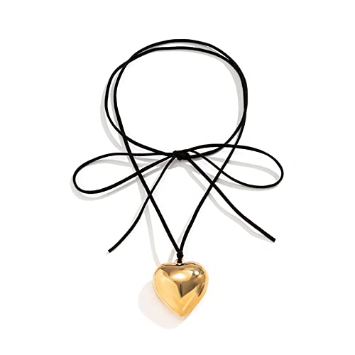 Kühle Wachs Seilkette Halskette Für Frauen Mädchen Herzform Anhänger Halskette Verstellbare Seilkette Choker Schmuck Geschenk Liebes Anhänger Für Frauen von FOLODA