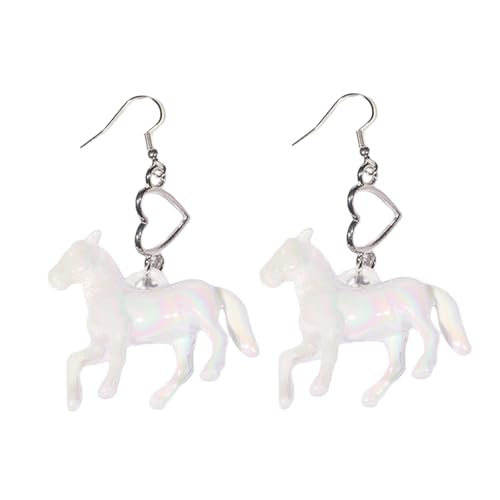 Leichte Einhörner Ponys Ohrringe Mit Herzheizen Acryltier Dangle Ohrringe Für Frauen Handgefertigtes Ohrzubehör Herzanhänger von FOLODA