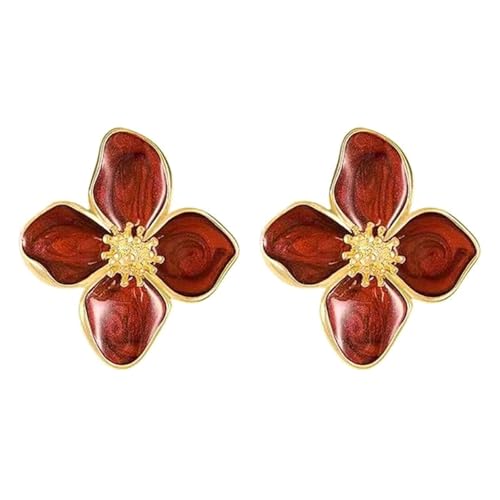 Mode Hibiskus Blumenschsten Ohrringe Für Trendige Frauen Damen Vintage Styles Mode Koreanische Schmuckstücke Alltag Casual Ohrringe von FOLODA
