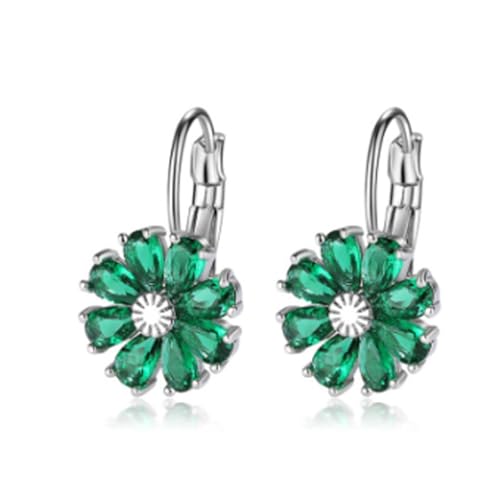 Mode Kubische Zirkonia Ohrringe Mit Prong Setting Anti Allergie Metallkomfort Für Frauen Party Accessoires Multicolor Edelsteine Ohrringe von FOLODA