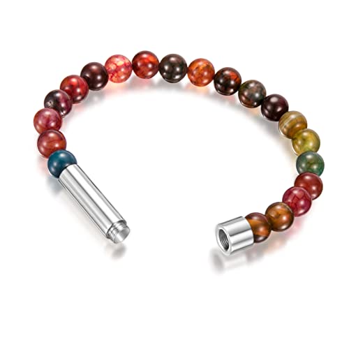 Modearmband Dekorative Handgelenk Kette Starker Elastischer Schnur 8mm Perlen Handgefertigtes Armreif Weihnachten Prom Geschenk Edelstahl Röhrchen Naturstein Handgelenk Armband Strong Elastic Cord Day von FOLODA