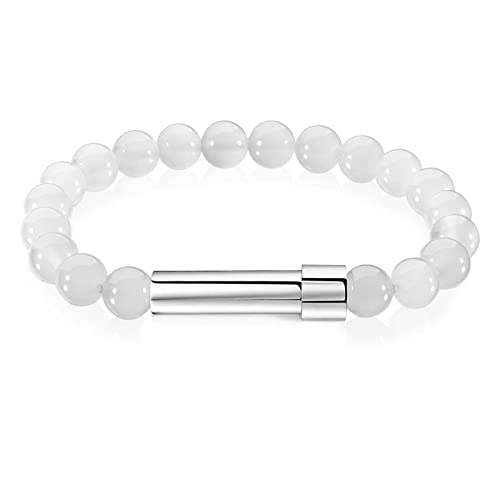 Modearmband Dekorative Handgelenk Kette Starker Elastischer Schnur 8mm Perlen Handgefertigtes Armreif Weihnachten Prom Geschenk Edelstahl Röhrchen Naturstein Handgelenk Armband Strong Elastic Cord Day von FOLODA