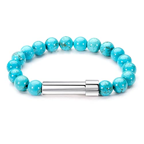 Modearmband Dekorative Handgelenk Kette Starker Elastischer Schnur 8mm Perlen Handgefertigtes Armreif Weihnachten Prom Geschenk Edelstahl Röhrchen Naturstein Handgelenk Armband Strong Elastic Cord Day von FOLODA