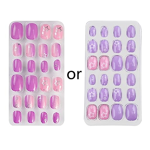 Nägel Mit Vollständiger Abdeckung Tipps Zum Aufdrücken Der Nägel Für Kinder Einfaches Muster Künstliche Nägel Nagelkunst Set Kurze Quadratische Nägel Vollständige Abdeckung von FOLODA