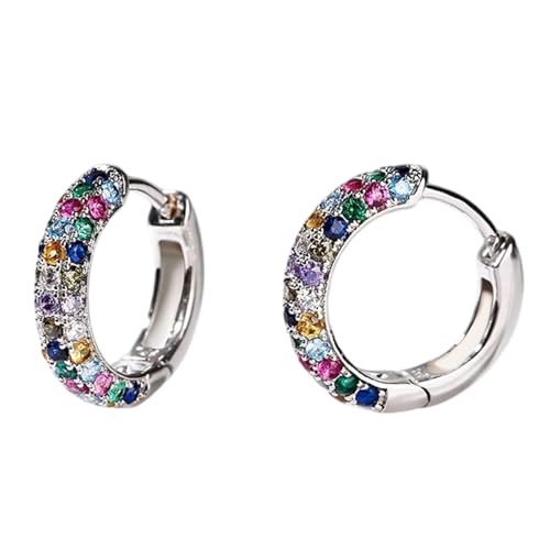 Regenbogen Zirkonia Frauen Ohrmanschettenlegierung Funkelnde Ohrringe Für Freizeit Und Party Verschleiß Mode Accessoire Ohrclips von FOLODA