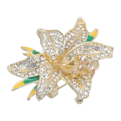 Retro Lilies Broschen Mit Strasssteinen Einzigartige Blumendesigns Brosche Für Frauen Und Männer Perfekt Für Partys Oder Büro Perfekter Ergänzung Zu Ensembles von FOLODA