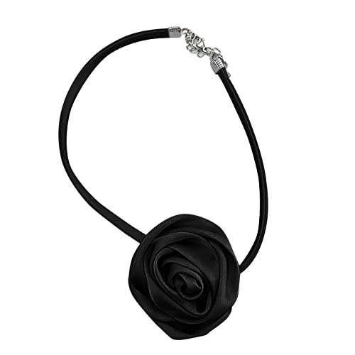 Romantische Goth Big Rose Blumen Schlüsselbeutel Kette Halskette Für Frauen Süße Böhmische Halskette Party Schmuck Geschenk Französisch Rose Halshänger von FOLODA