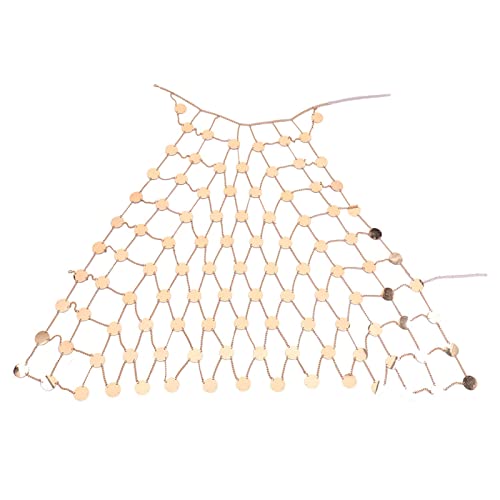 Runde Paillettenkörperketten Weibliche Pailletten BH Bra Ketten Legierungsmaterial Silber/Golden Für Frauen Girls Party Club Bauch Silber von FOLODA