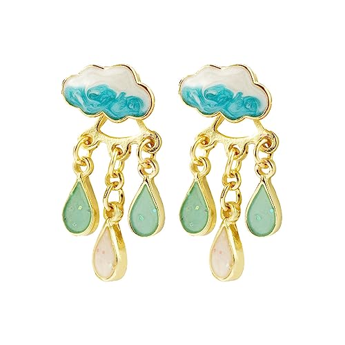 Schöne Wolke Dangle Drop Ohrringe Für Sparkle Water Drop Statement Ohrring Für Frauen Mädchen Weihnachten Schmuck Geschenk Dekorat Regentropfen Ohrringe von FOLODA