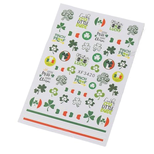 Shamrock Nails Art Sticker Patrick's Day Nails Decals Kleber Nails Sticker Nails Art Decorations For Festival von FOLODA