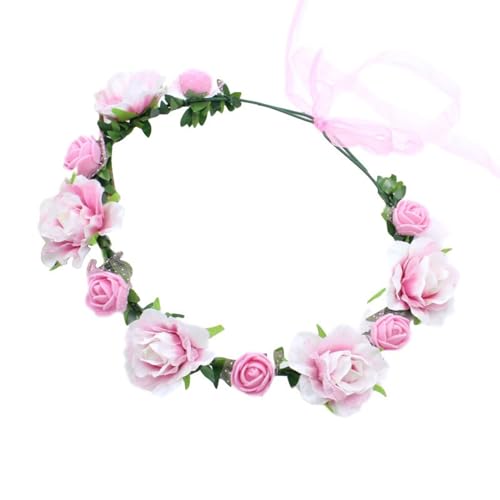 Sommerurlaub Blumenstirnband Frühling Strand Blumenkranz Haarband Musik Festival Stirnband Braut Haarschmuck Frauen Hochzeit Haarbänder Für Strand von FOLODA