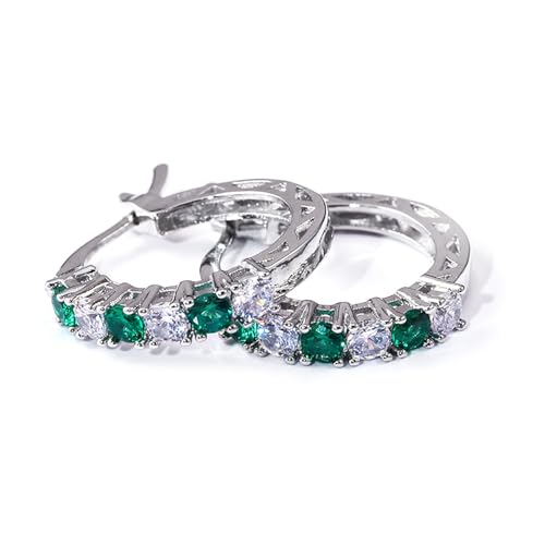 Stilvolle Kubische Zirkonia Stollen Ohrringe Modische Kupferohrringe Juwelier Die Farbenfrohe Zirkonia Verzierung Allergie Widerstandsschmuck Hervorheben von FOLODA