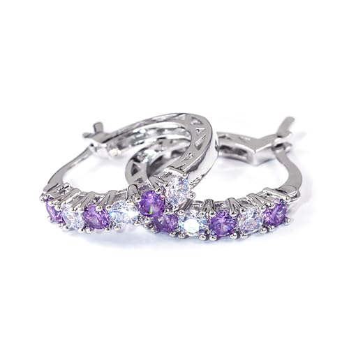 Stilvolle Kubische Zirkonia Stollen Ohrringe Modische Kupferohrringe Juwelier Die Farbenfrohe Zirkonia Verzierung Allergie Widerstandsschmuck Hervorheben von FOLODA