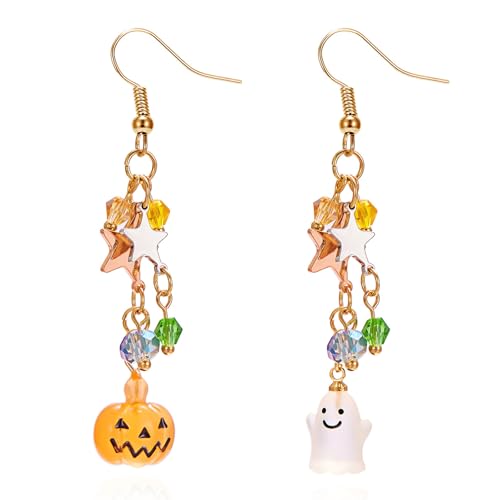 Verspieltes Kürbisgespenst Dangle Ohrringe Auffällig Orangefarbene Halloween Quasten Mit Charme Für Versammlungen Mode Baumle von FOLODA