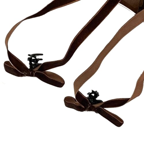 Vintage Langes Band Samt Schleife Haarband Seitenclip Elegante Haarnadeln Mode Haarschmuck Schmuck Für Frauen Mädchen Mode Süße Seitenclips von FOLODA