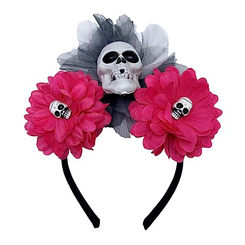 Zartes Künstliches Blumen Und Totenkopf Haarband Dünnes Seitliches Haarband Künstliches Blumen Haarband Für Mädchen Halloween Haarband Bunte Für Hochzeitsmädchen Für Mädchen Die von FOLODA