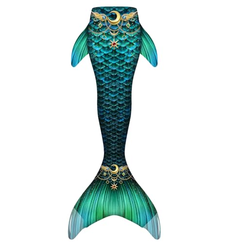 FOLOEO Meerjungfrau Kostüm für Kinder, Teenager & Erwachsene – Fantasie-Outfit mit Flossen-Look für Karneval, Cosplay & Fotoshooting – Größen 110–150 & S/M/L – Nur zur Verkleidung von FOLOEO