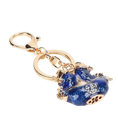 Glücks Fisch Schlüssel Bund, Blaue Doppel Karpfen Form Glück Zink-Legierung Schlüssel Anhänger Im Chinesischen Stil, Modischer Kompakter Exquisiter Karpfen-Schlüssel Ring, für Auto-Handtaschen-Briefta von FOLOSAFENAR