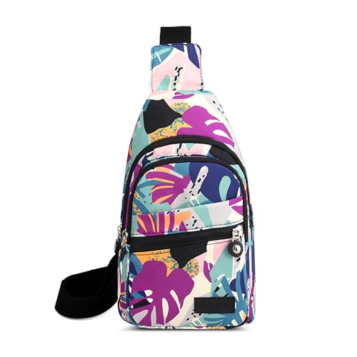 FOLOVEYA Brusttasche für Damen Stylisch Umhängetasche Crossbody Bag Casual Sling Bag Anti-Diebstahl Schulterrucksack Klein Rucksack Polyester für Reisen Wandern Laufen Muster D FOLOVEYA Brusttasche für Damen Stylisch Umhängetasche Crossbody Bag Casual Sling Bag Anti-Diebstahl Schulterrucksack Klein Rucksack Polyester für Reisen Wandern Laufen Muster D von FOLOVEYA