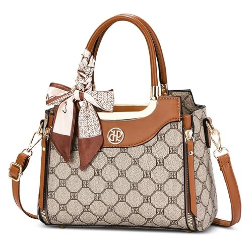 FOLOVEYA Handtasche Damen Elegant Henkeltaschen Schultertasche Leder PU Frauen Umhängetasche mit Retro Geometric Pattern Modische Taschen für Büro Arbeit Shopping Orange FOLOVEYA Handtasche Damen Elegant Henkeltaschen Schultertasche Leder PU Frauen Umhängetasche mit Retro Geometric Pattern Modische Taschen für Büro Arbeit Shopping Orange von FOLOVEYA