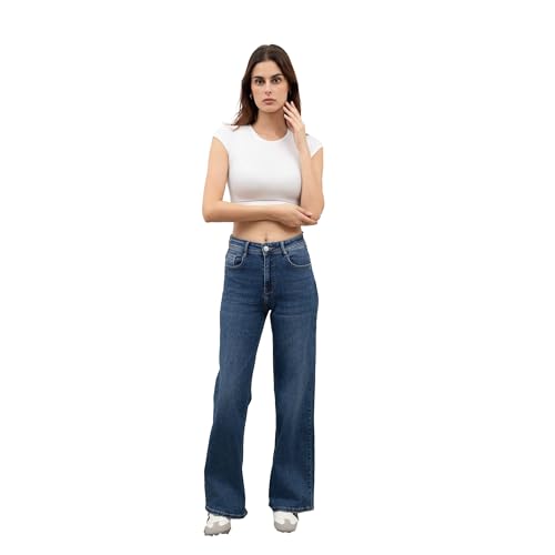 FOLYROSE Blaue Jeans mit weitem Bein – stilvolle Weite Passform in Blau, Komfort und Haltbarkeit FOLYROSE Blaue Jeans mit weitem Bein – stilvolle Weite Passform in Blau, Komfort und Haltbarkeit von FOLYROSE